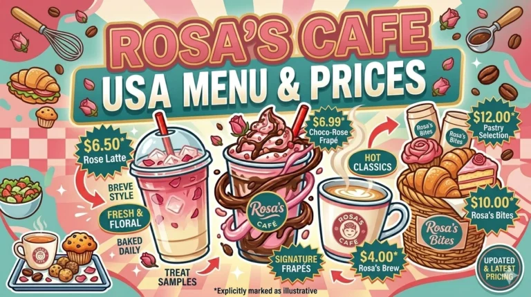 Rosa’s Cafe Menu USA Prices