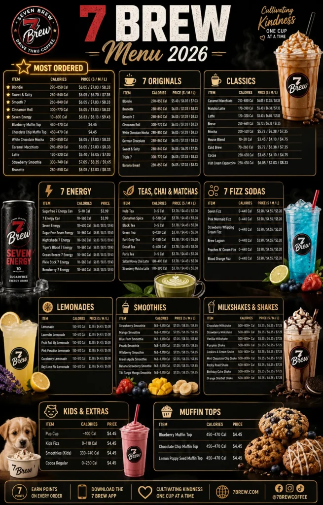 7 Brew Coffee Menu with Prices
