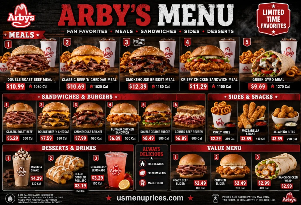 Arby's Menu With Prices