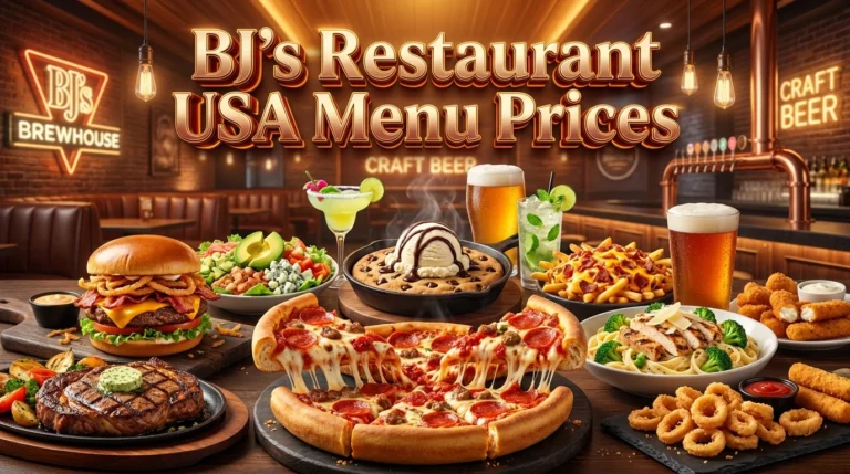 BJ's Restaurant Menu USA Prices