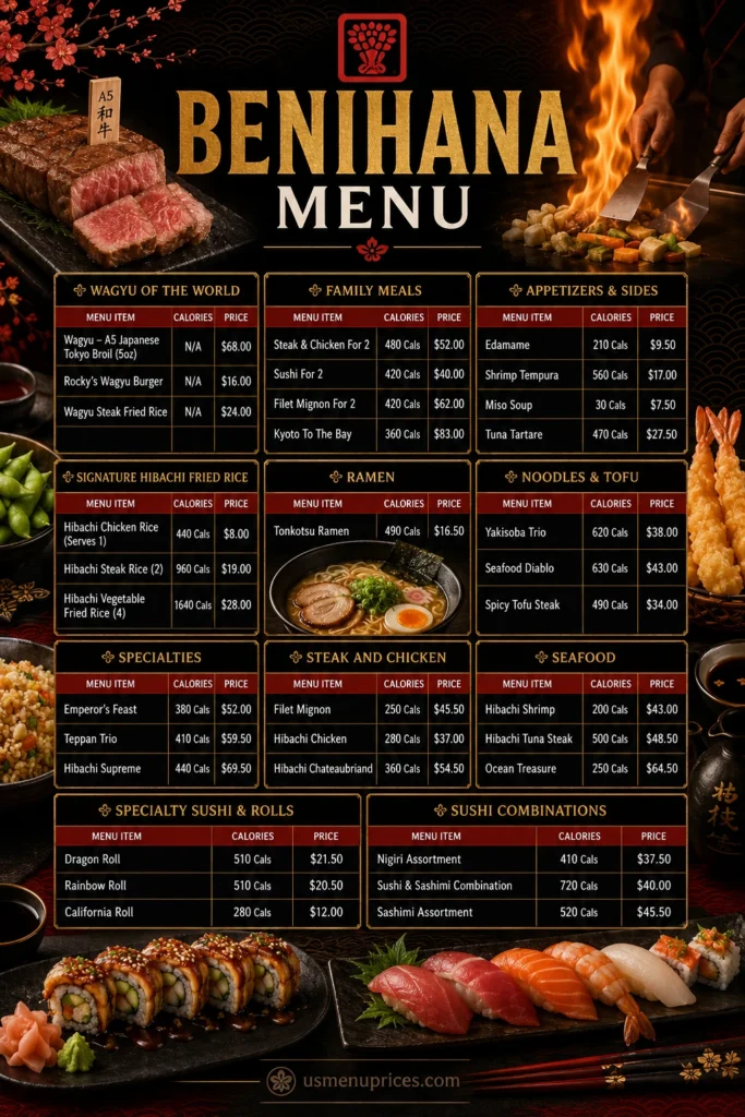 Benihana Menu With Prices