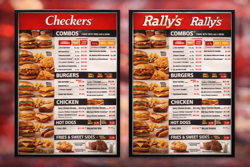 Checkers and Rally's Menu With Prices