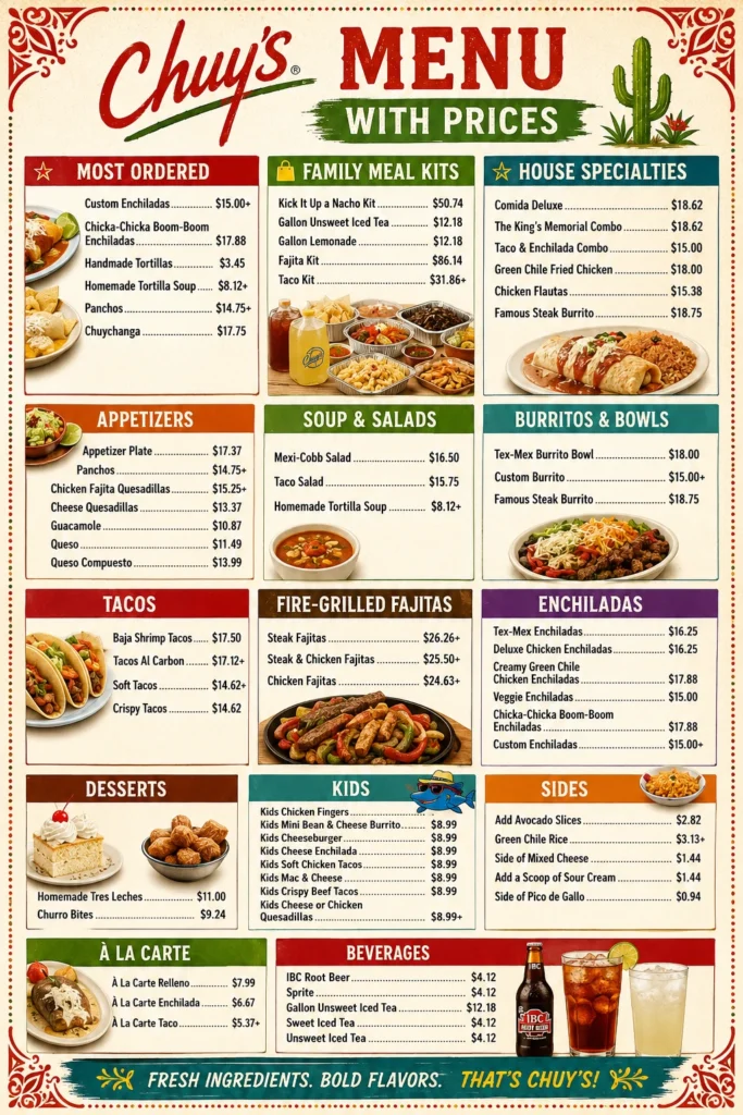 Chuy's Menu With Prices