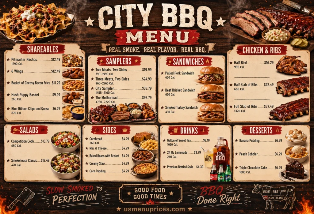 City BBQ Menu With Prices