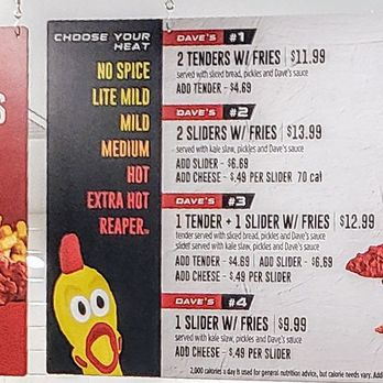 Dave's Hot Chicken Menu With Prices