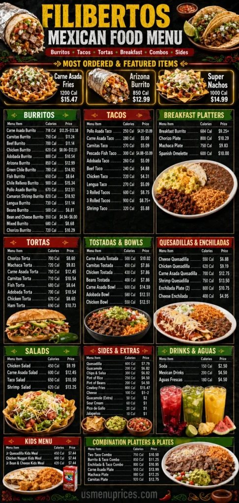 Filiberto's Menu with Prices