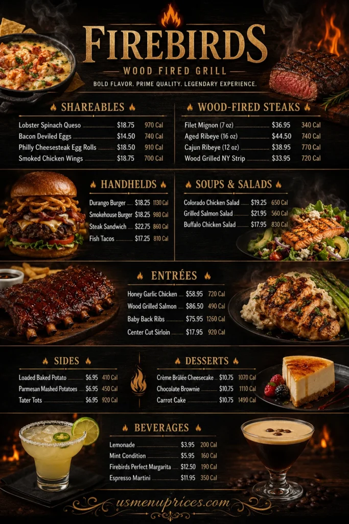 Firebirds Wood Fired Grill Menu with Prices