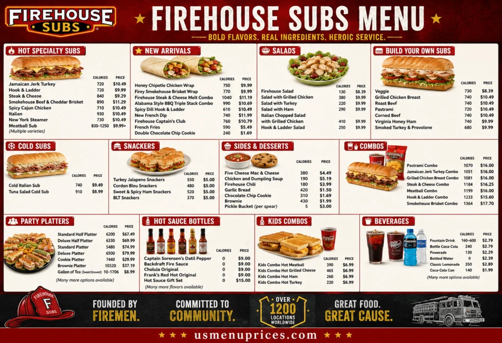 Firehouse Subs Menu With Prices