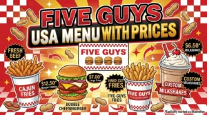 Five Guys Menu USA Prices