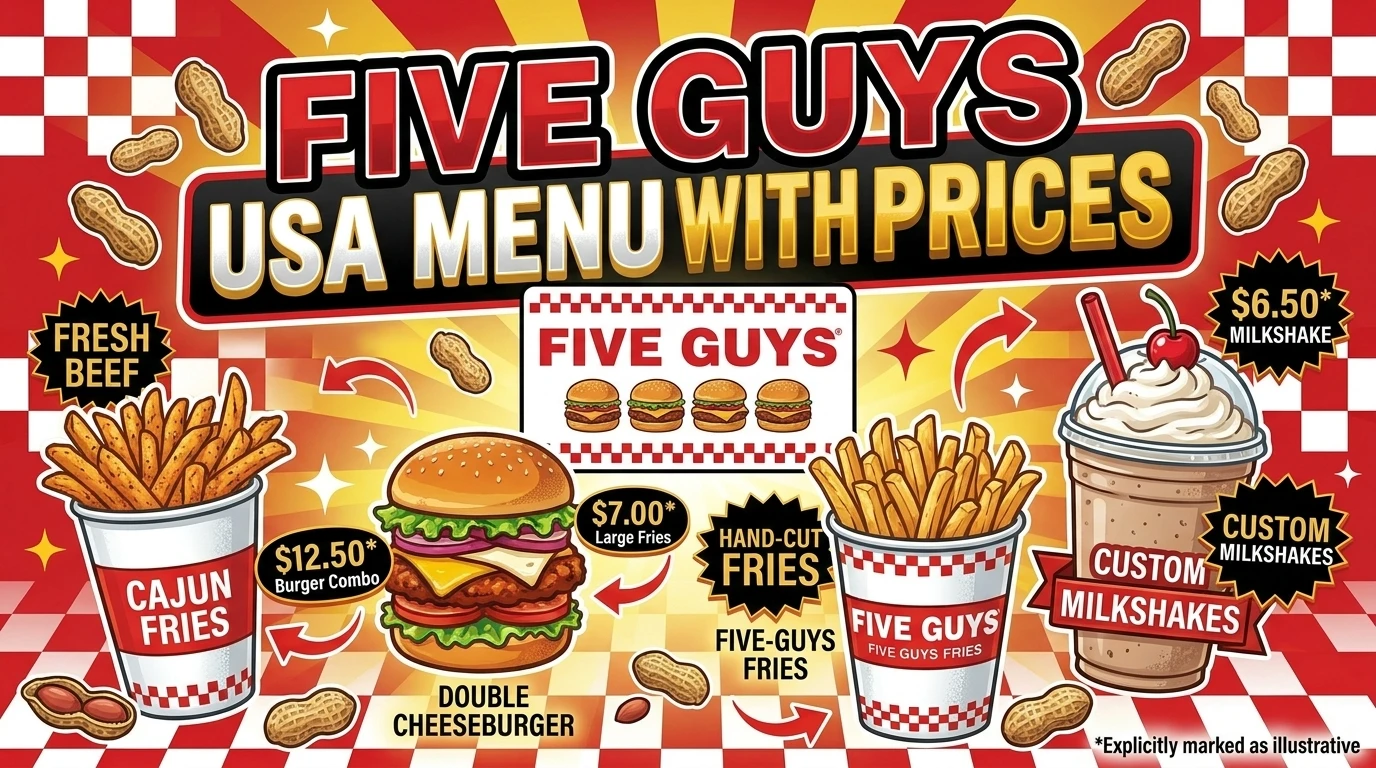 Five Guys Menu USA Prices