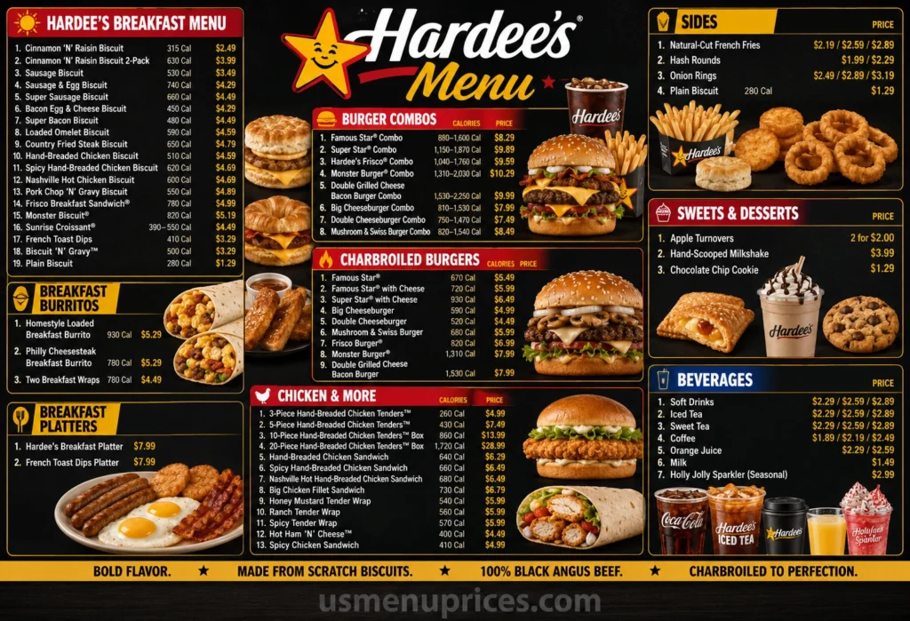 Hardee's Menu With Prices