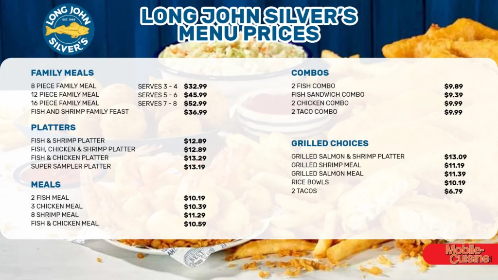 Long John Silver’s Menu With Prices