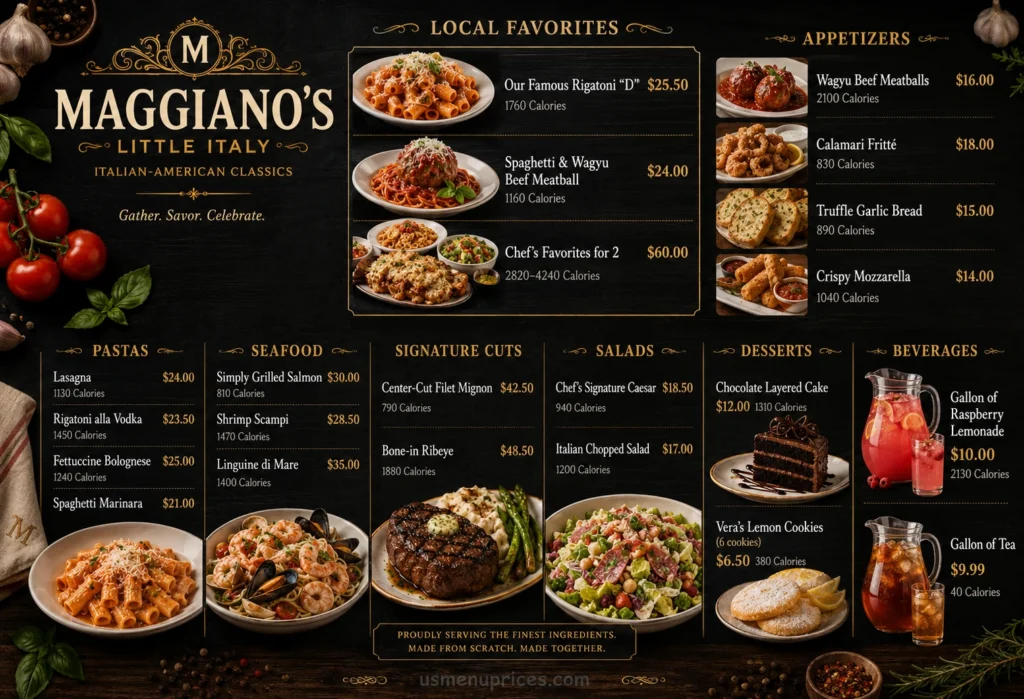 Maggiano's Menu with Prices