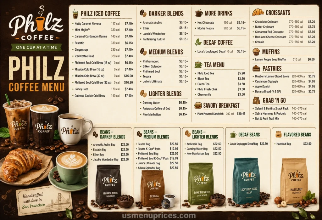 Philz Coffee Menu with Prices