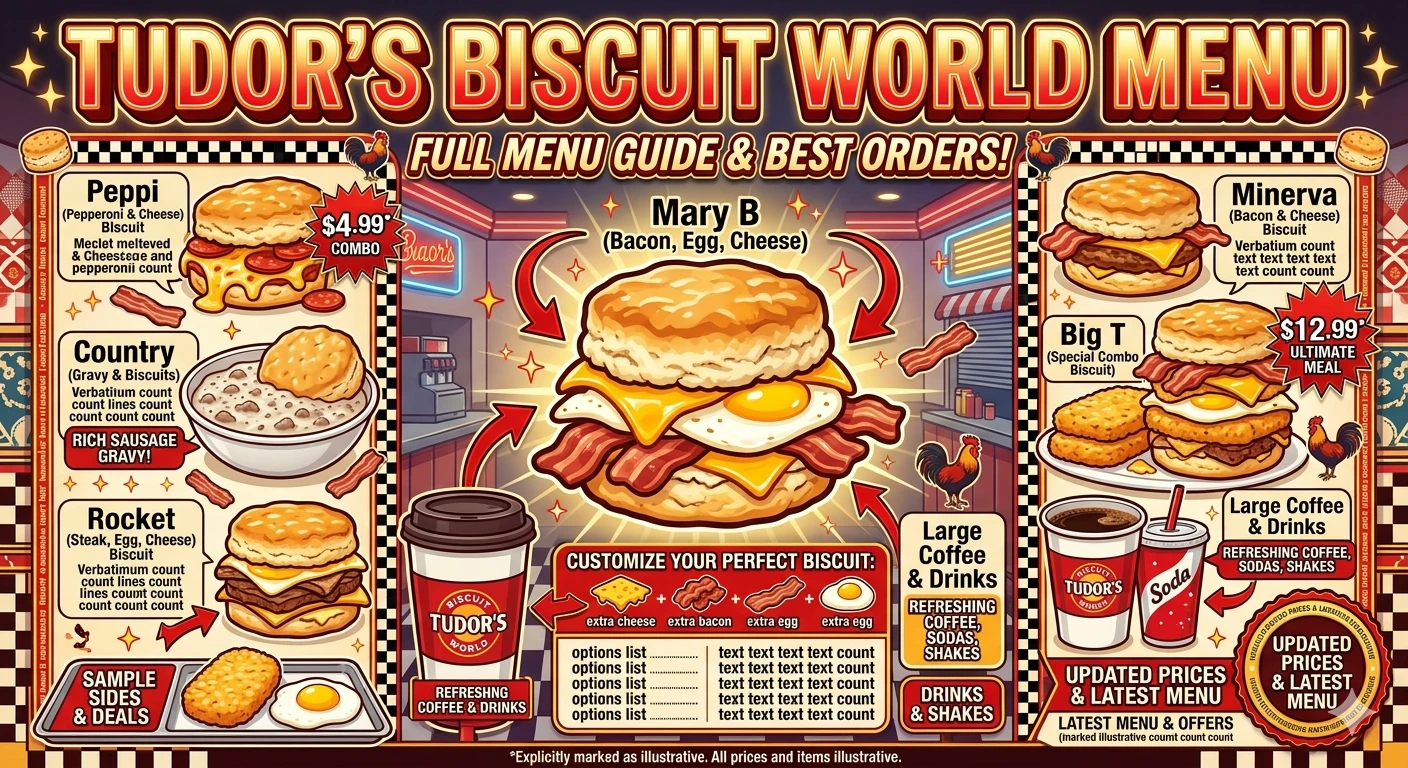 Tudor’s Biscuit World Menu USA Prices